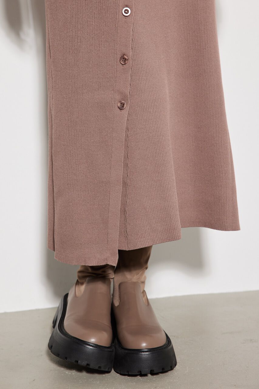 rienda「フロントボタンスリット Knit OP」|ワンピース|