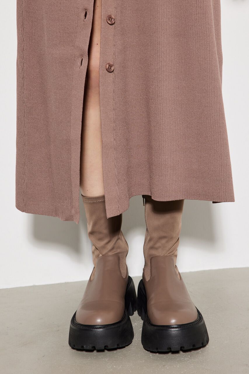 rienda「フロントボタンスリット Knit OP」|ワンピース|