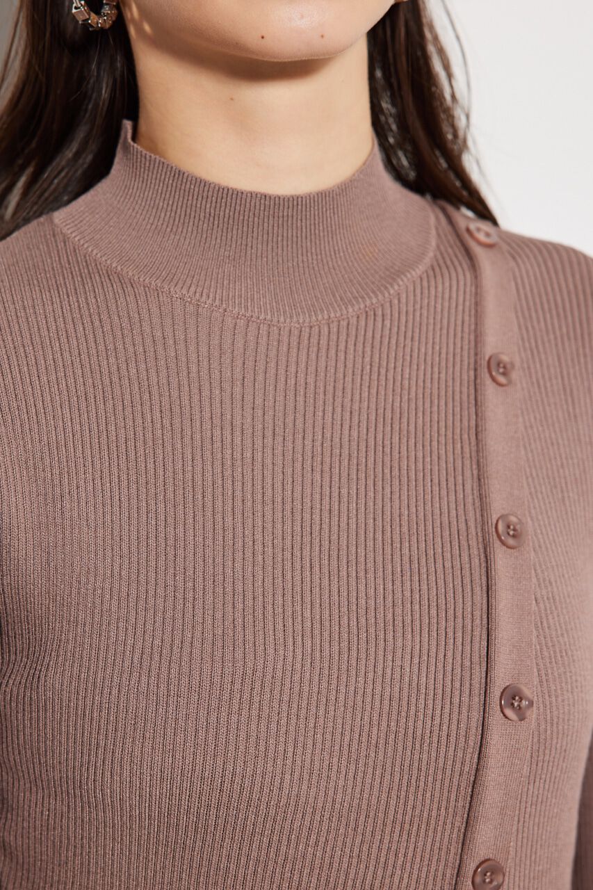 rienda「フロントボタンスリット Knit OP」|ワンピース|