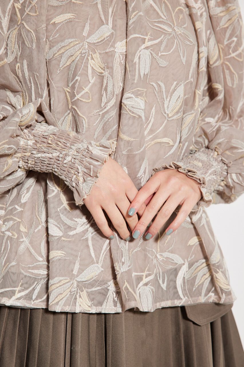 rienda「エンブロイダリーチュールBLS」|シャツ・ブラウス|