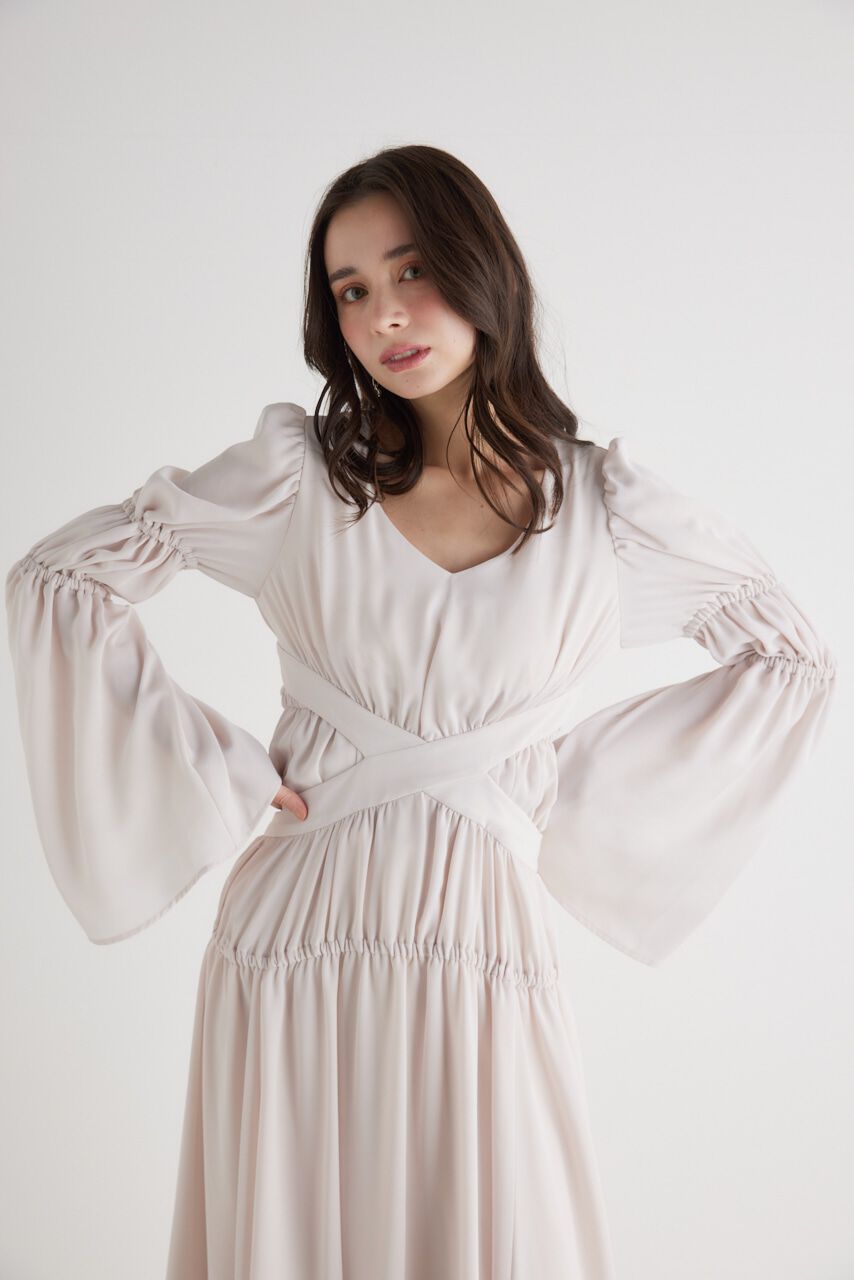 rienda「クロスBELTギャザーフレアOP」|ワンピース|