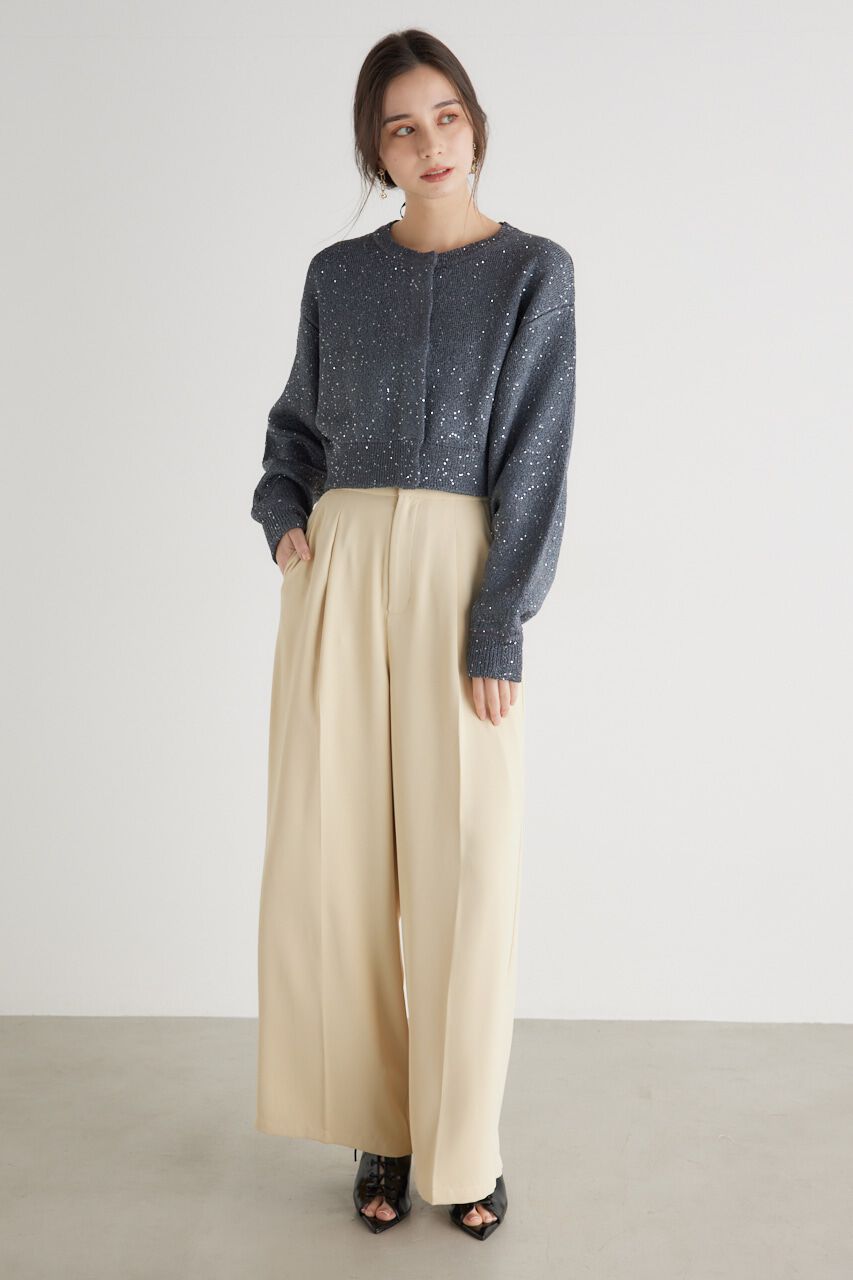 rienda「スパンコールKnit CD」|カーディガン|