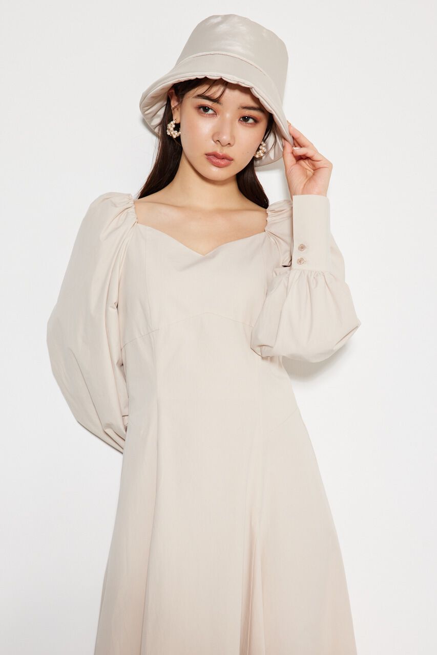 rienda「ボリュームパフSLVフレアOP」|ワンピース|