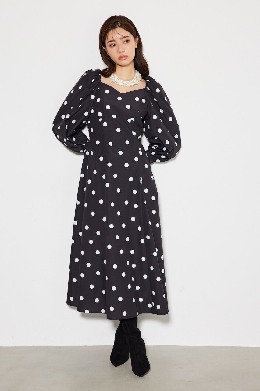 rienda「ボリュームパフSLVフレアOP」|ワンピース|