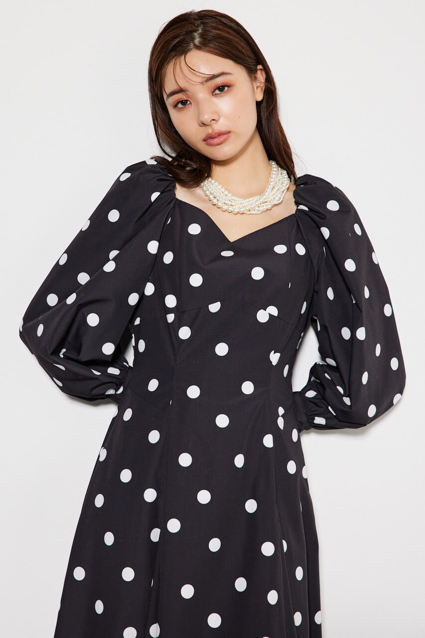 rienda「ボリュームパフSLVフレアOP」|ワンピース|