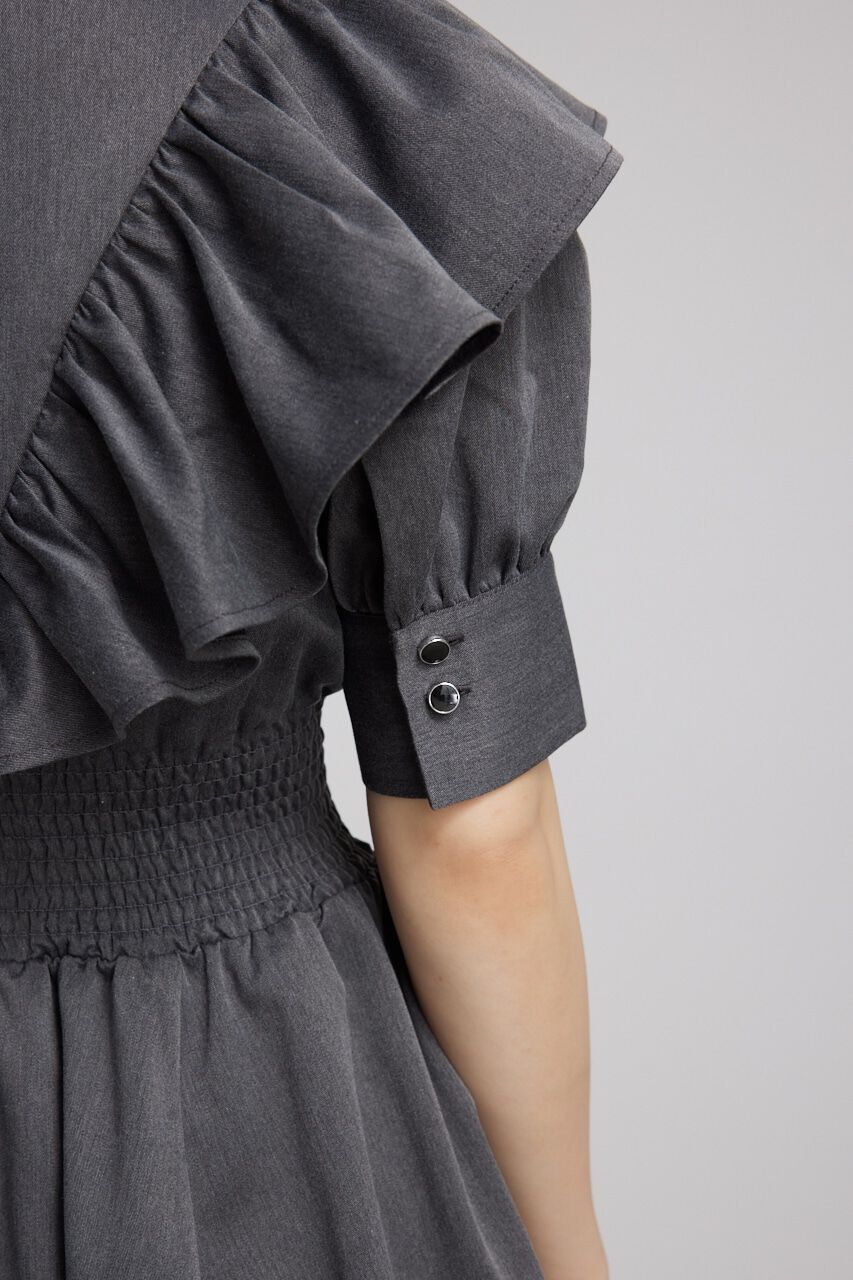 rienda「フロントZIPハーフスリーブSHミニOP」|ワンピース|