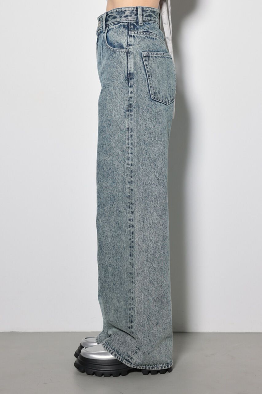 rienda「スリムタックワイドデニムパンツ」|デニム|