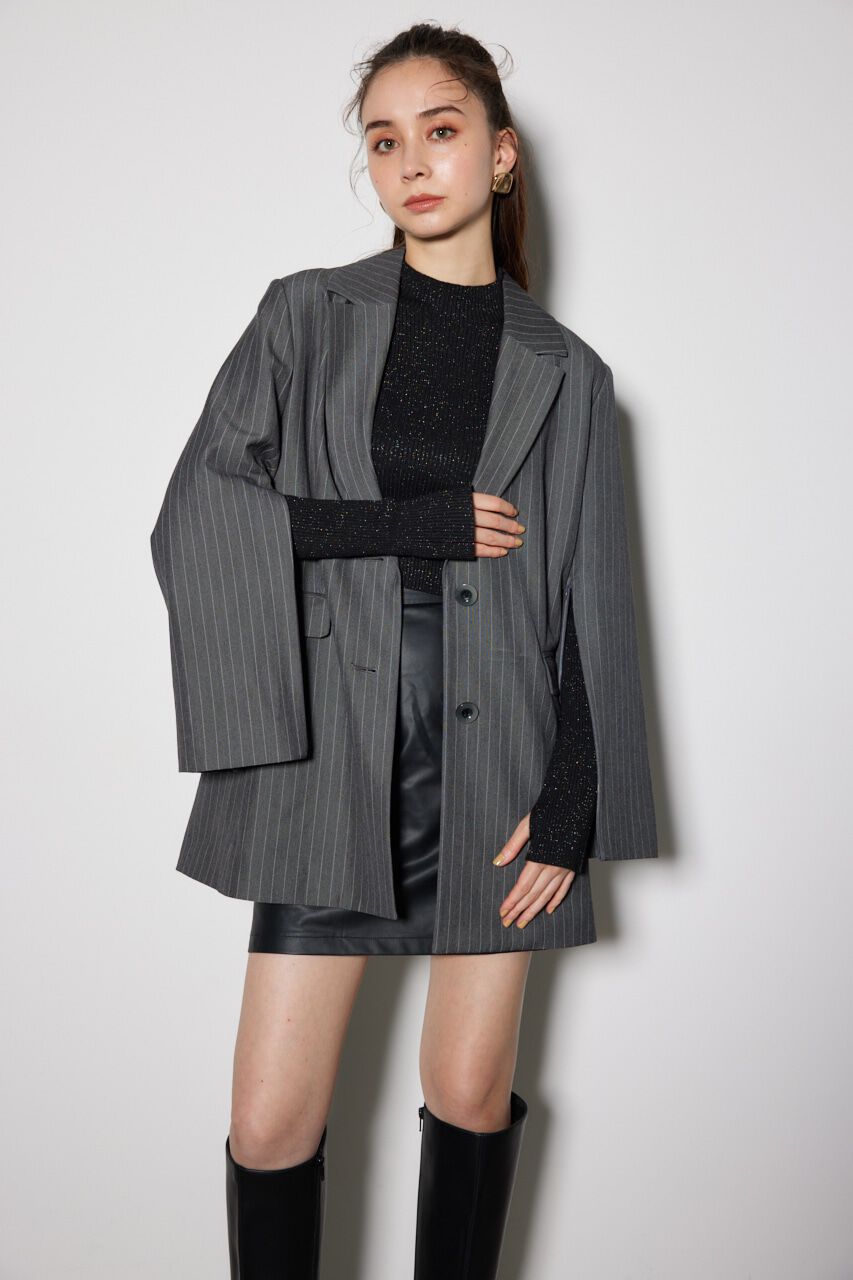 rienda「ストライプシングルテーラージャケット」|その他|