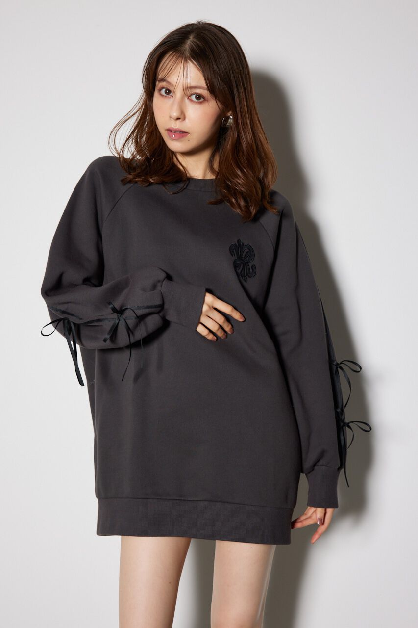 rienda「リボンスリーブ裏起毛ミニワンピース」|ワンピース|