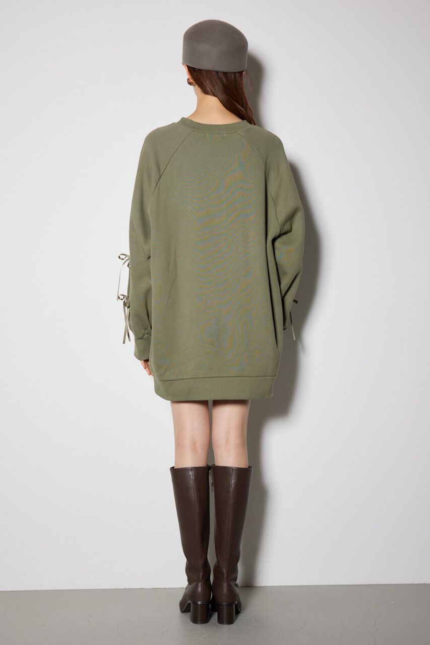 rienda「リボンスリーブ裏起毛ミニワンピース」|ワンピース|