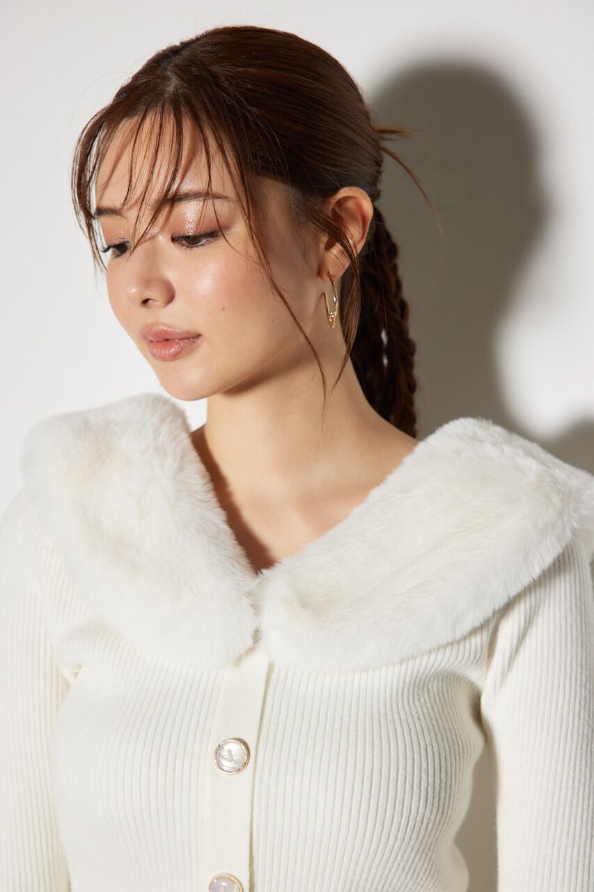 rienda「2WAYフェイクファーニット トップス」|ニット・セーター|