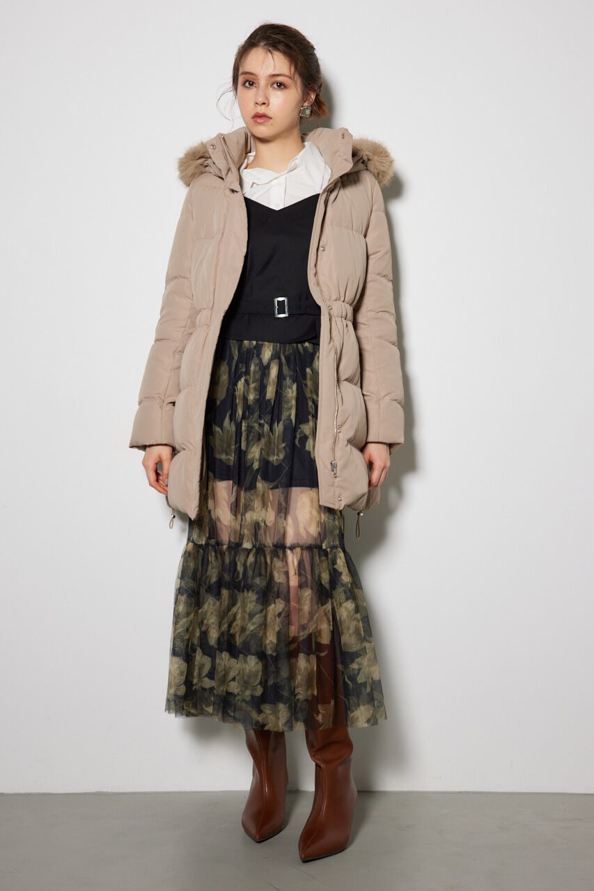 rienda「シャーリングゴムベルト付きシェイプダウンコート」|その他|