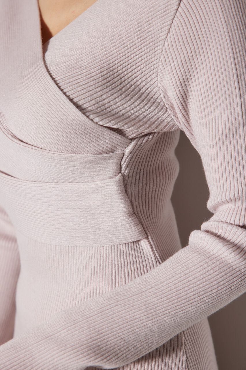 rienda「カシュクールウォッシャブルニットワンピース」|ワンピース|