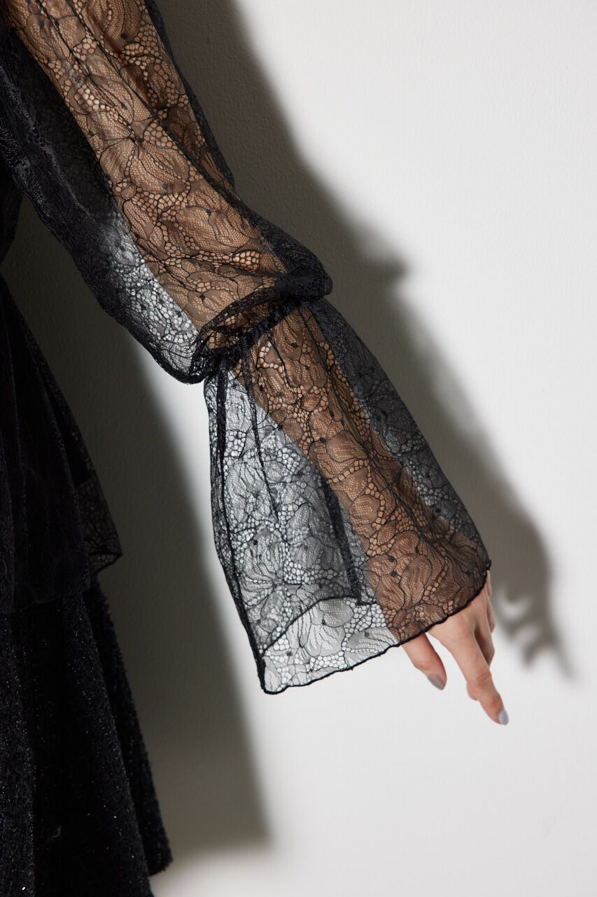 rienda「コルセット風シャーリングレースブラウス」|シャツ・ブラウス|