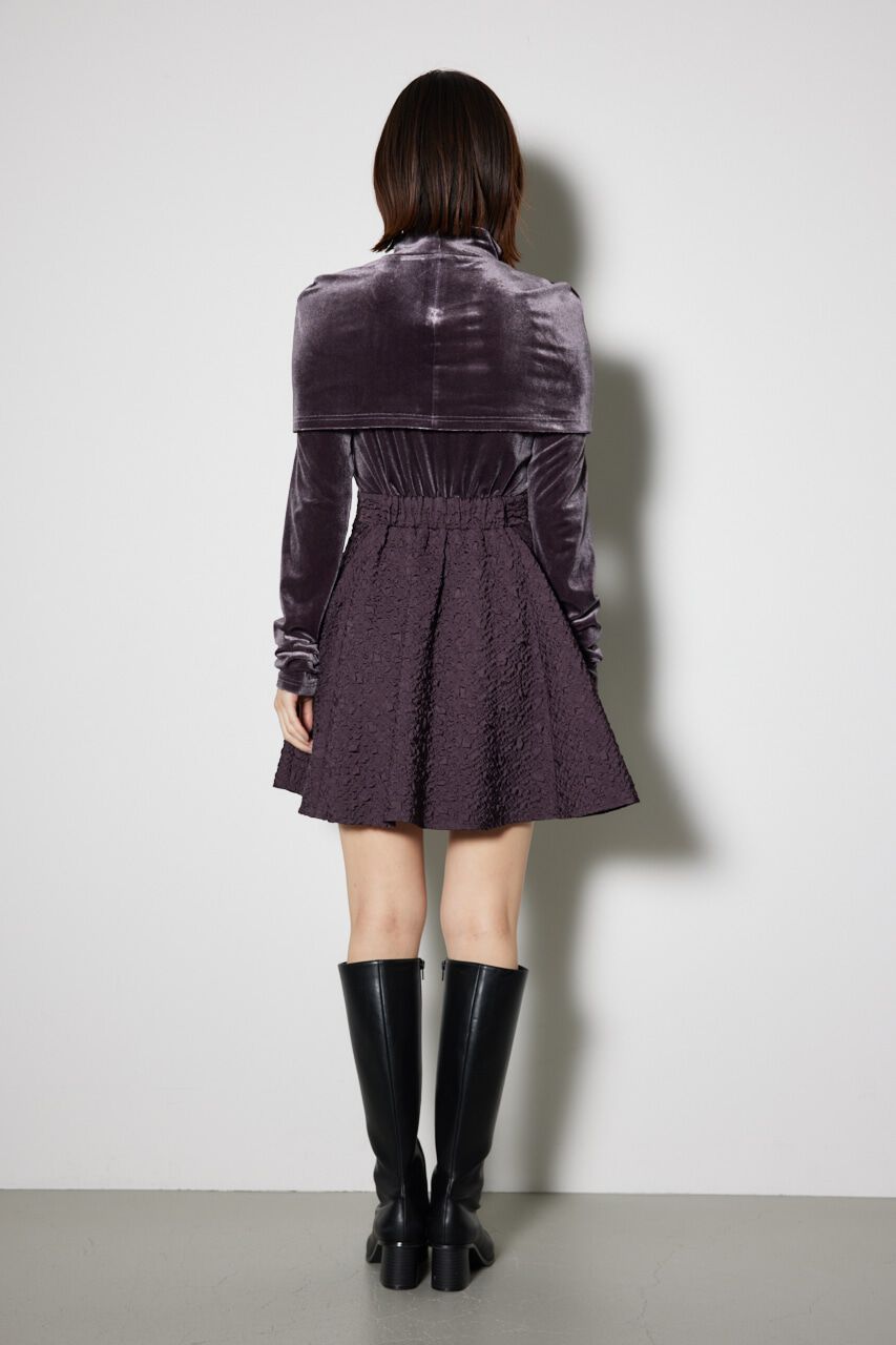 rienda「2WAYベロアフレアミニワンピース」|ワンピース|