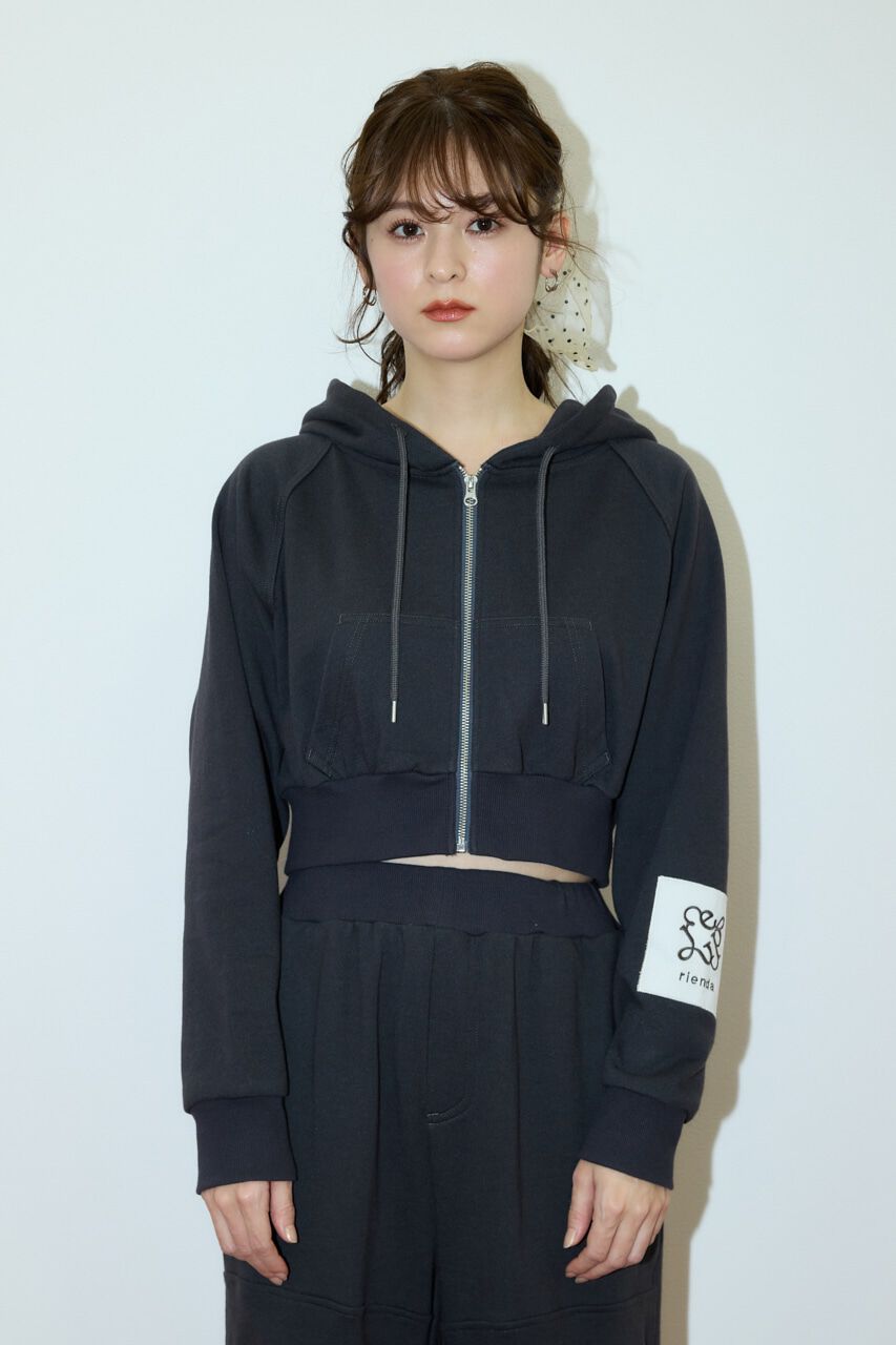 rienda「Rパッチ付きレディーススウェットトップス」|パーカー|