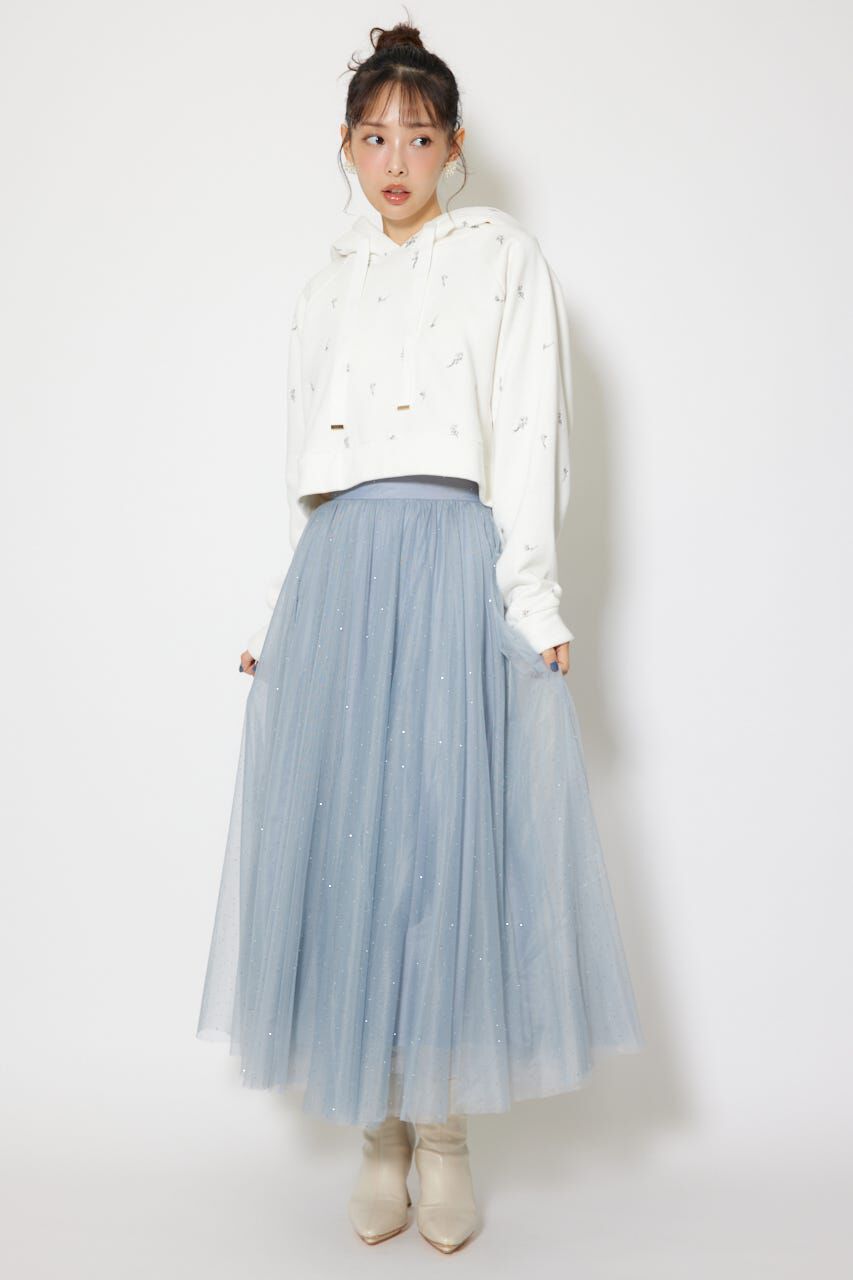 rienda「デコレーションチュールフレアスカート」|スカート|