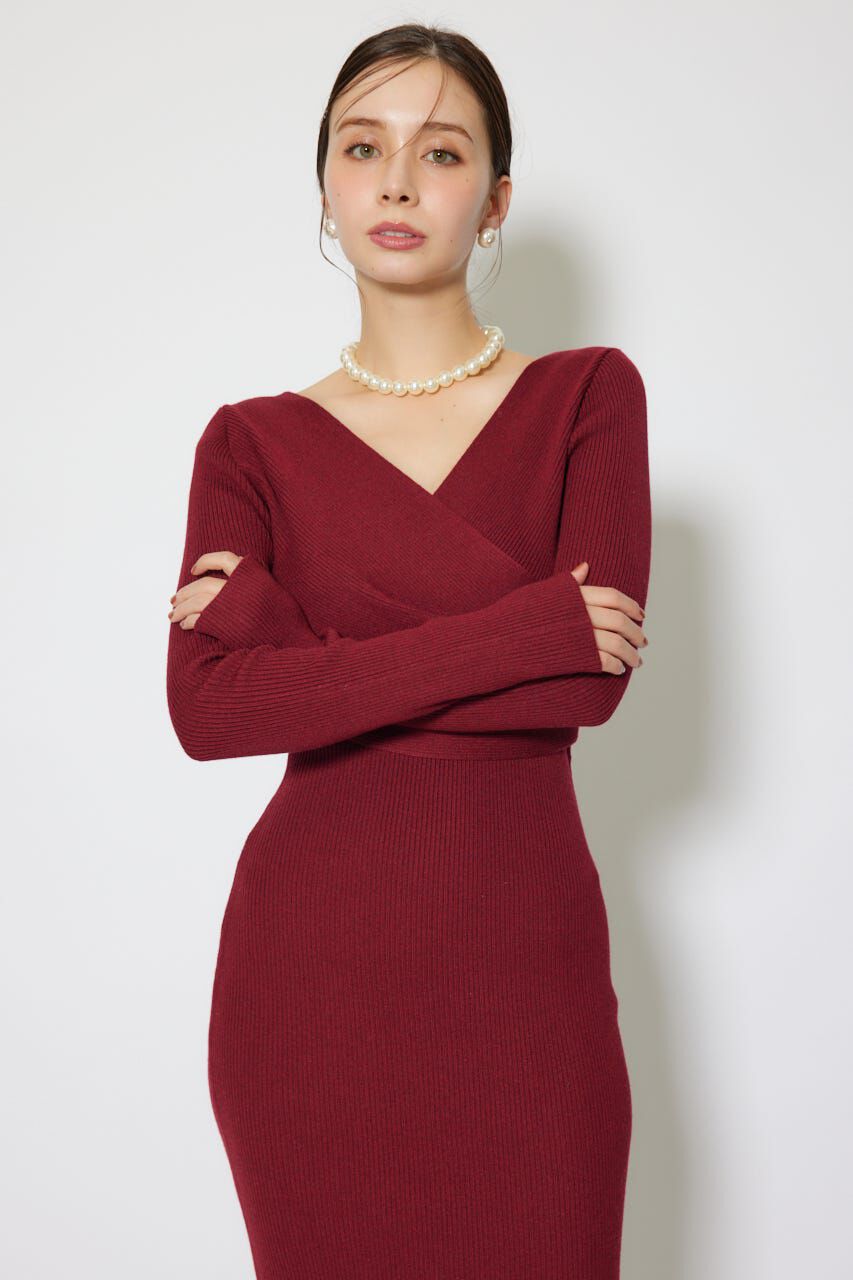 rienda「カシュクールウォッシャブルニットワンピース」|ワンピース|