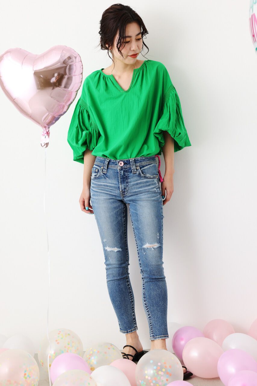 RODEO CROWNS「R&K TYPE2 CRASH スキニー」|デニム|L/BLU1