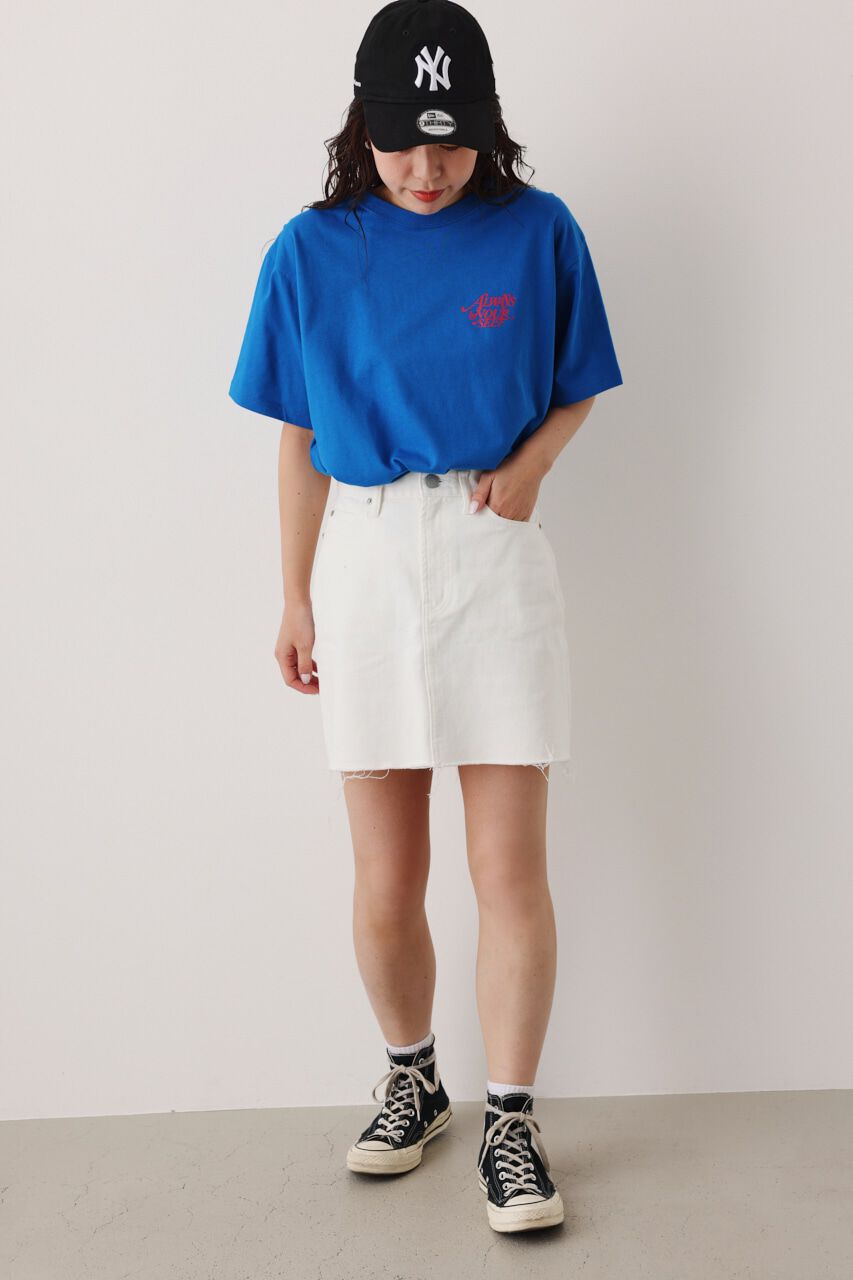 RODEO CROWNS「V／L デニムショートスカート」|スカート|WHT