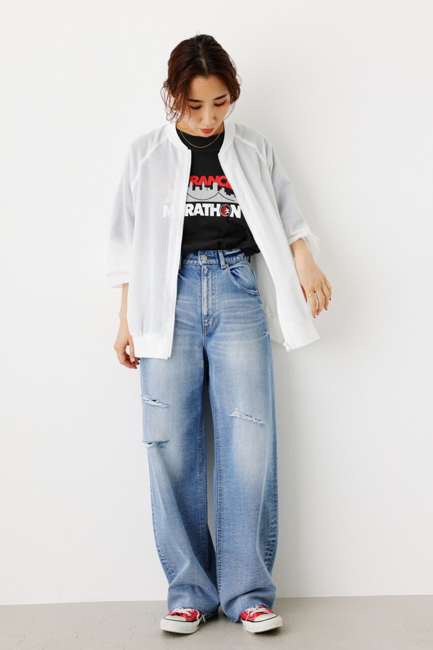 RODEO CROWNS「ボリュームスリーブシアーブルゾン」|ブルゾン・スタジャン|