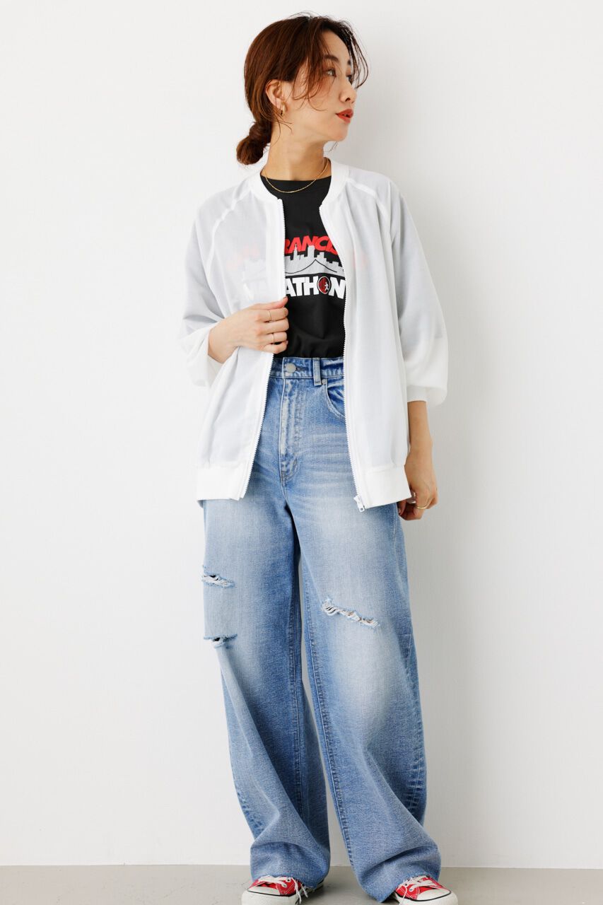 RODEO CROWNS「ボリュームスリーブシアーブルゾン」|ブルゾン・スタジャン|