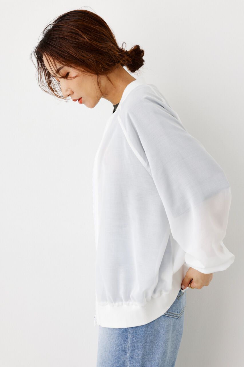 RODEO CROWNS「ボリュームスリーブシアーブルゾン」|ブルゾン・スタジャン|