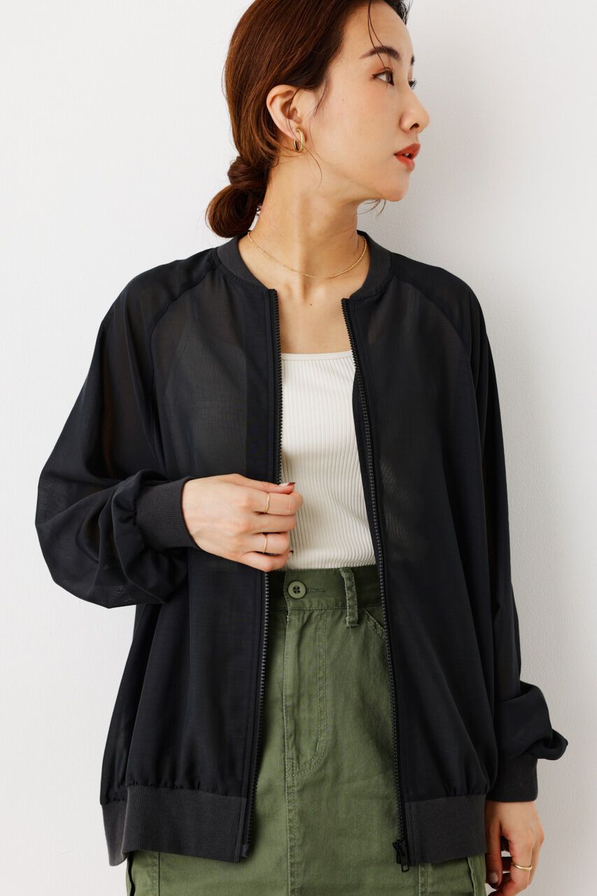 RODEO CROWNS「ボリュームスリーブシアーブルゾン」|ブルゾン・スタジャン|