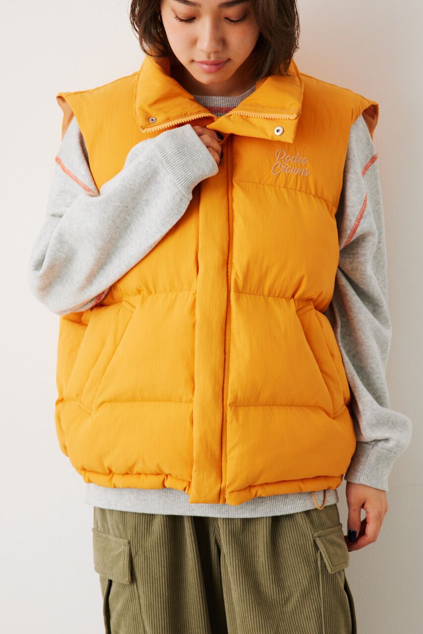 RODEO CROWNS「スタンドネック PUFF ベスト」|ダウンベスト・ベスト|