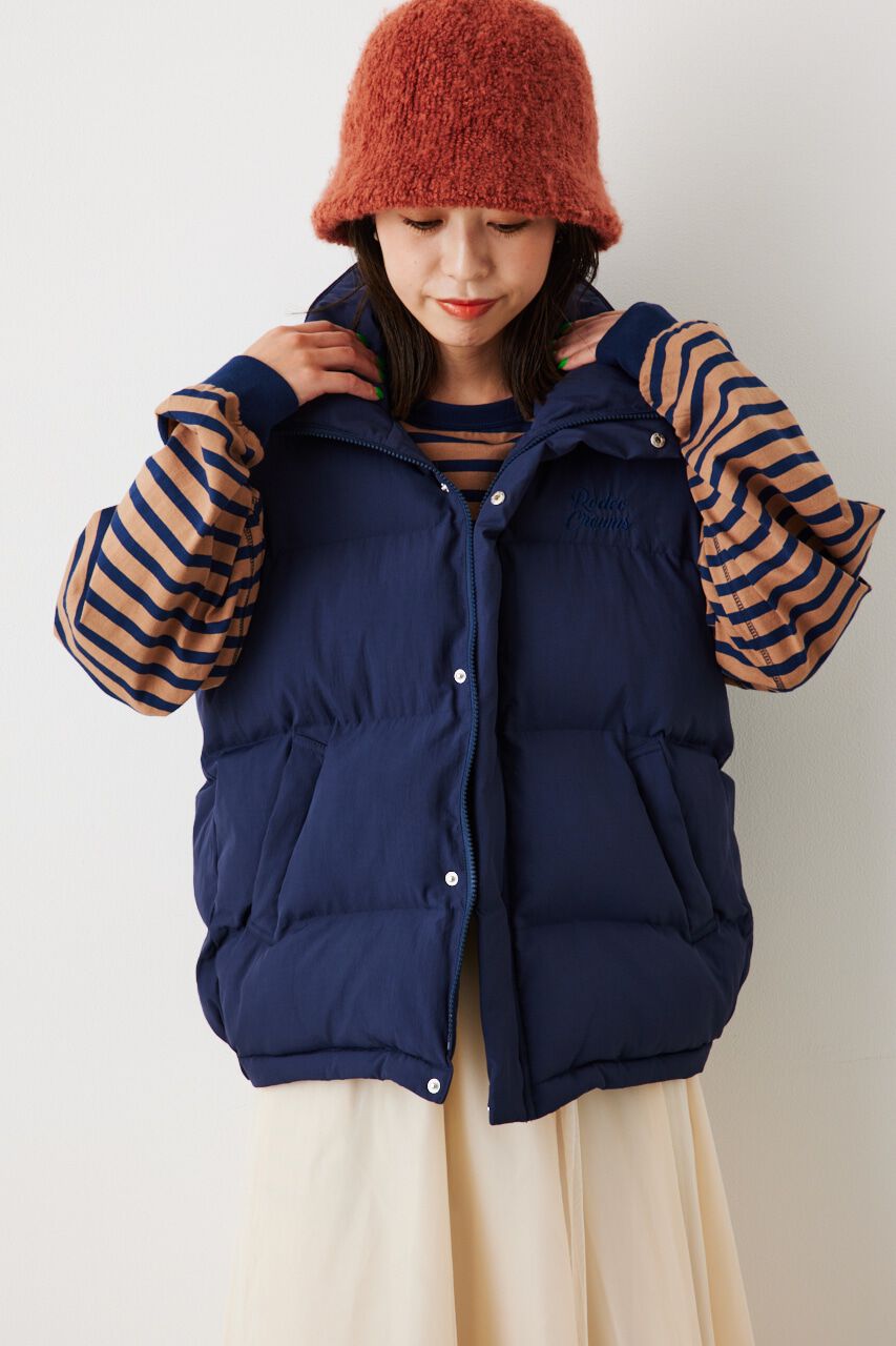 RODEO CROWNS「スタンドネック PUFF ベスト」|ダウンベスト・ベスト|