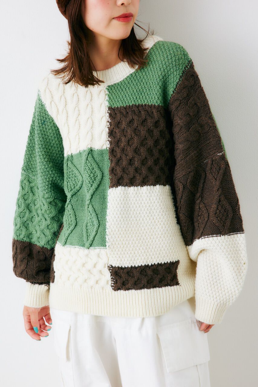 RODEO CROWNS「カスタムケーブルニットトップス」|ニット・セーター|