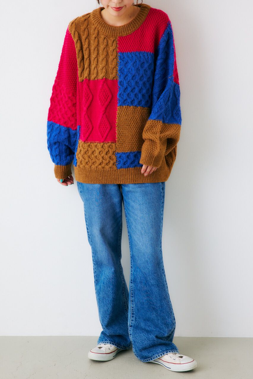 RODEO CROWNS「カスタムケーブルニットトップス」|ニット・セーター|