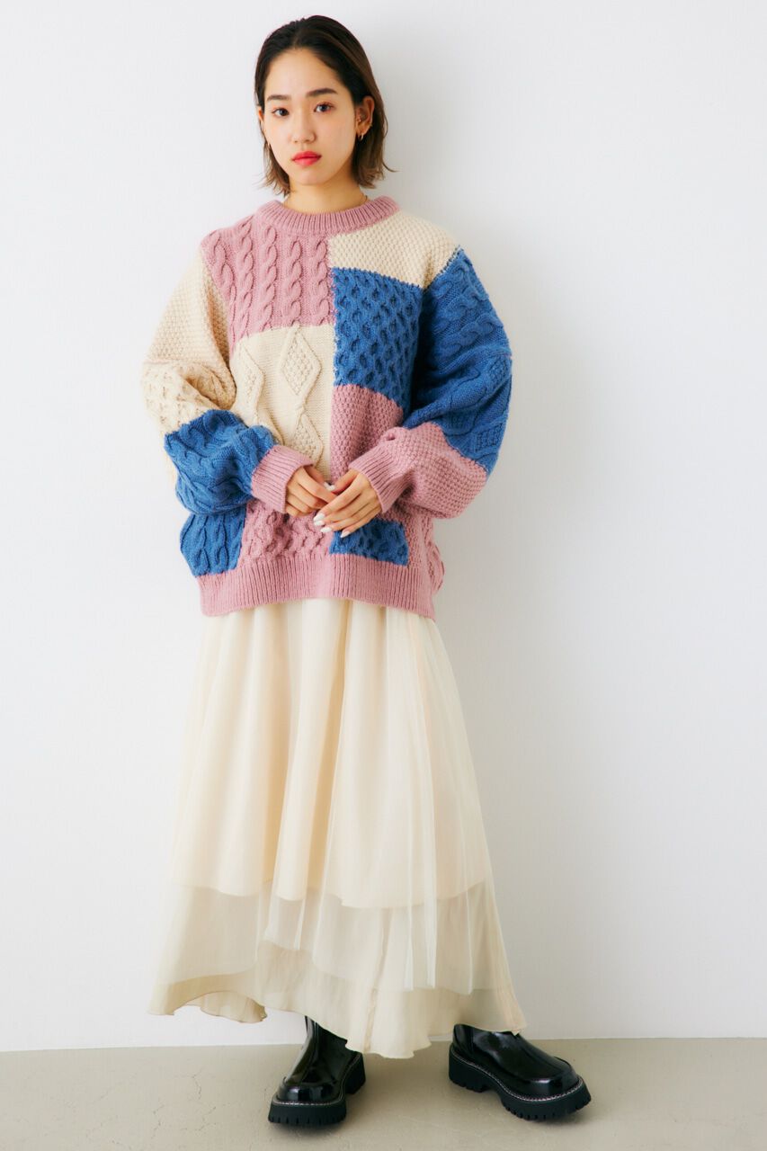 RODEO CROWNS「カスタムケーブルニットトップス」|ニット・セーター|