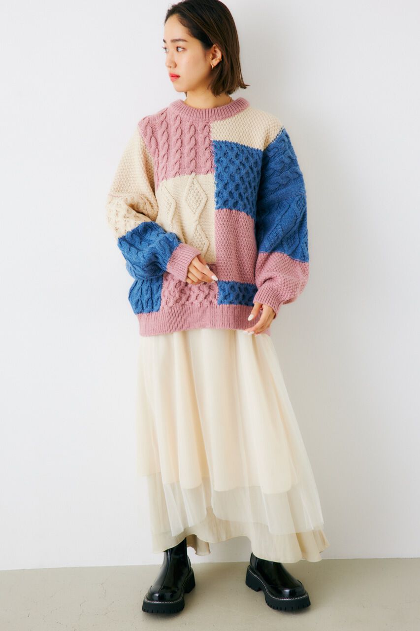 RODEO CROWNS「カスタムケーブルニットトップス」|ニット・セーター|