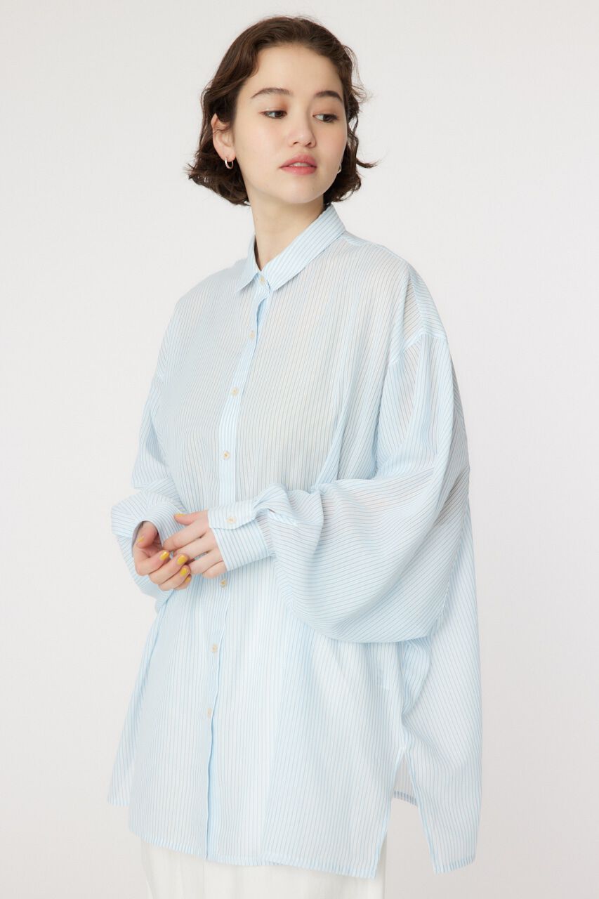 RODEO CROWNS「シアーストライプシャツ」|シャツ・ブラウス|柄BLU5