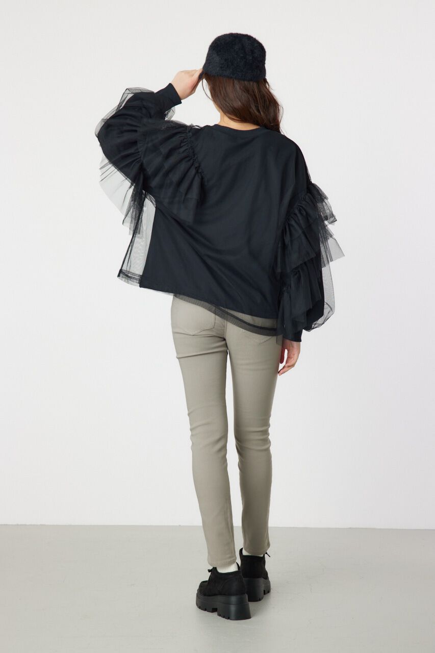 RODEO CROWNS「チュールレイヤードフリルスウェット」|パーカー|