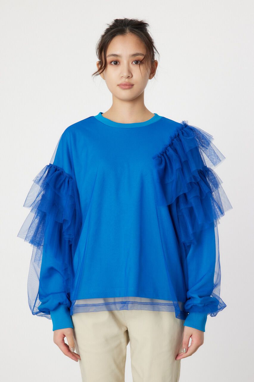 RODEO CROWNS「チュールレイヤードフリルスウェット」|パーカー|