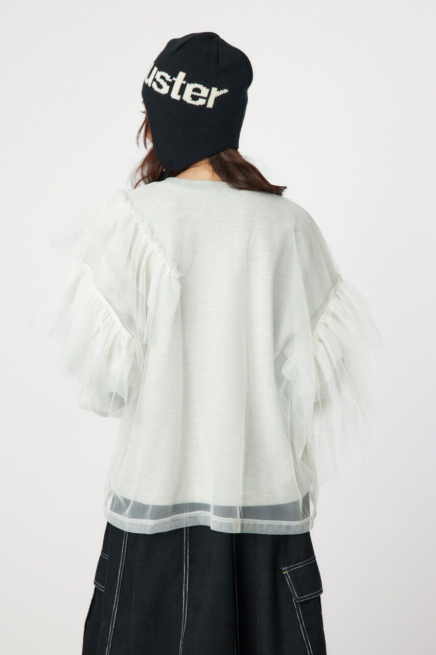 RODEO CROWNS「チュールレイヤードフリルスウェット」|パーカー|