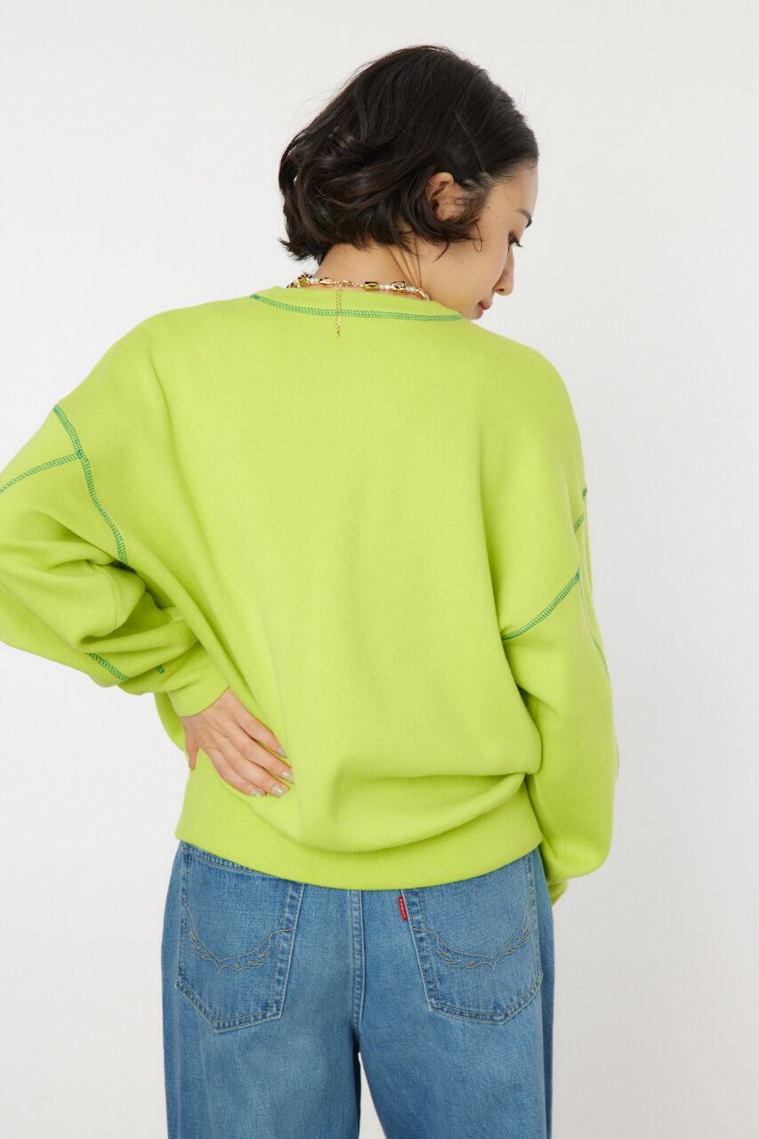 RODEO CROWNS「スウェットライクカラーステッチニットトップス」|ニット・セーター|