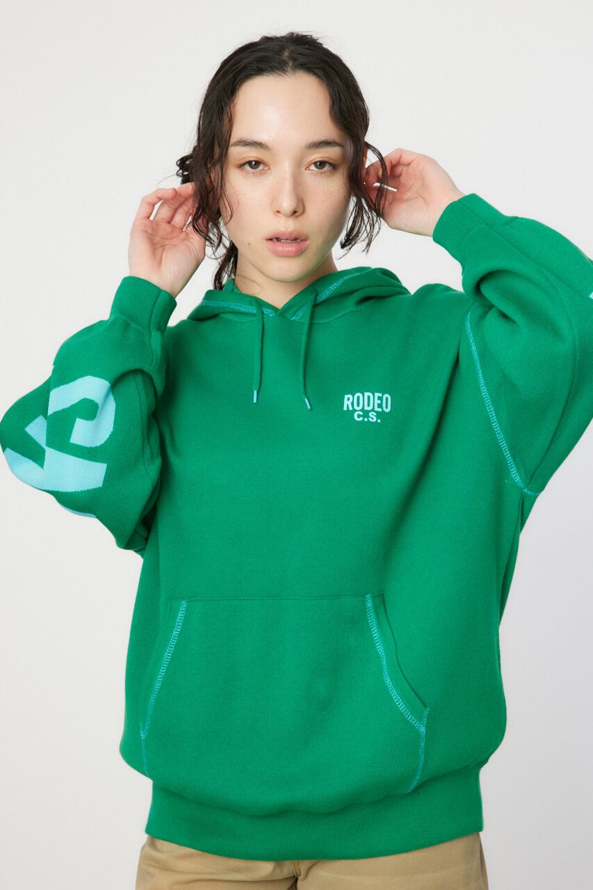 RODEO CROWNS「スウェットライクバックロゴニットフーディー」|ニット・セーター|