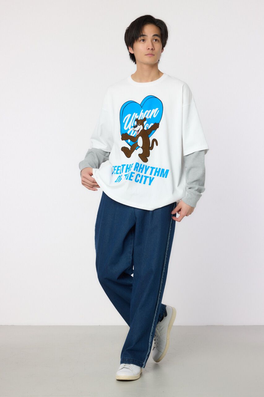 RODEO CROWNS「ハートパネルレイヤードロングスリーブTシャツ」|Tシャツ・カットソー|