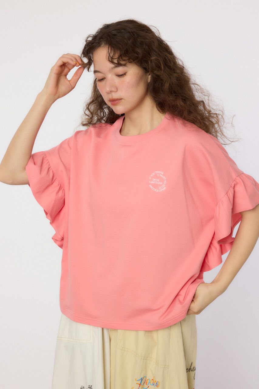 RODEO CROWNS「フリルスリーブトップス」|Tシャツ・カットソー|L/RED1