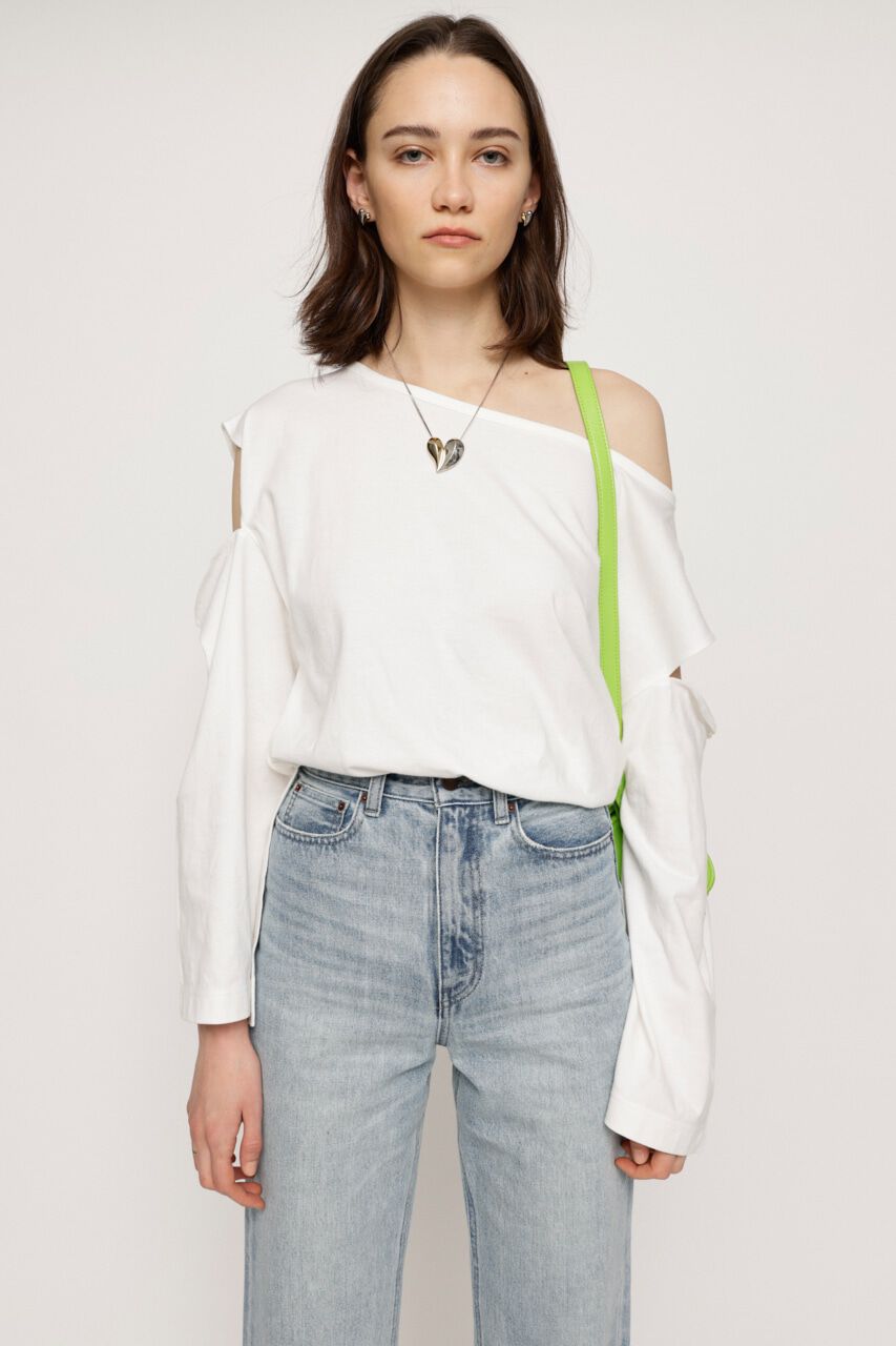 SLY「OPEN SHOULDER CUT トップス」|Tシャツ・カットソー|O/WHT1