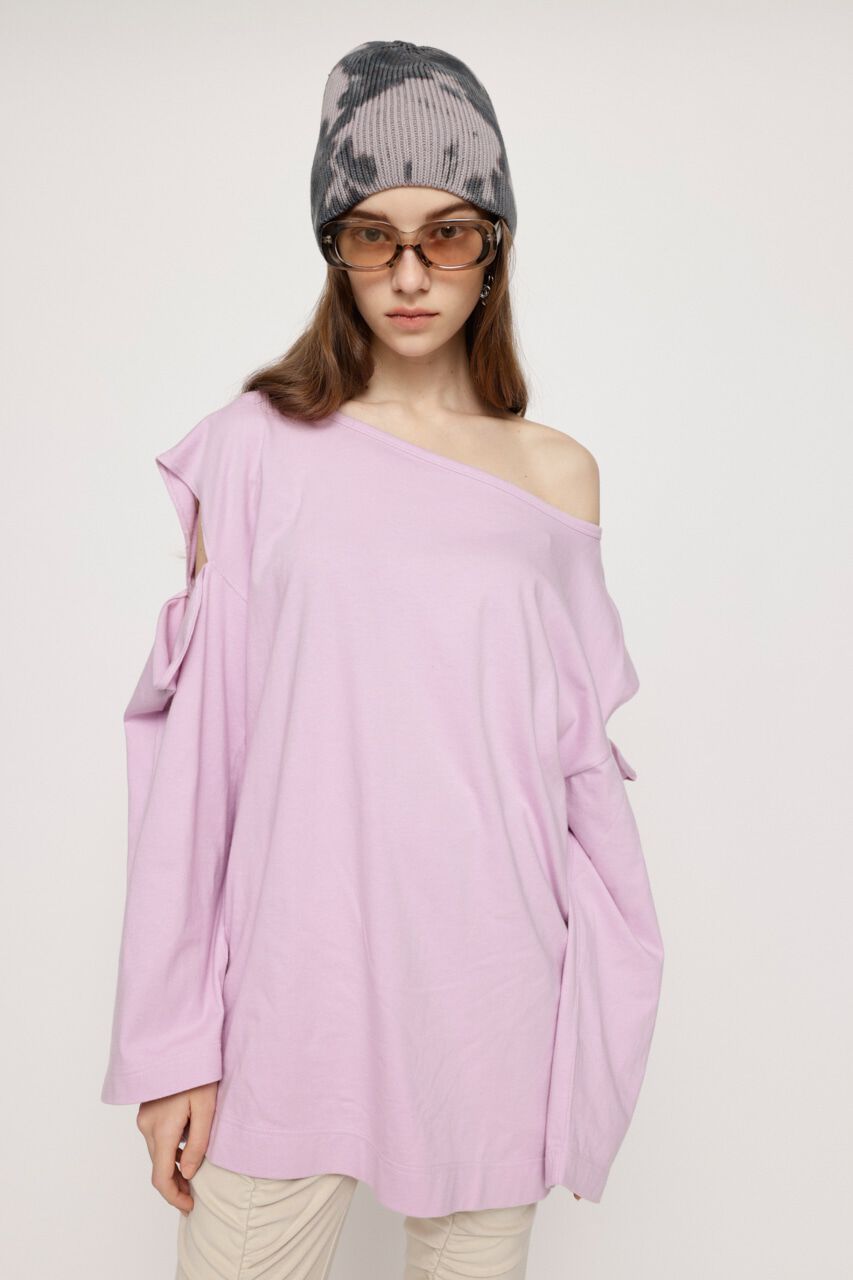 SLY「OPEN SHOULDER CUT トップス」|Tシャツ・カットソー|