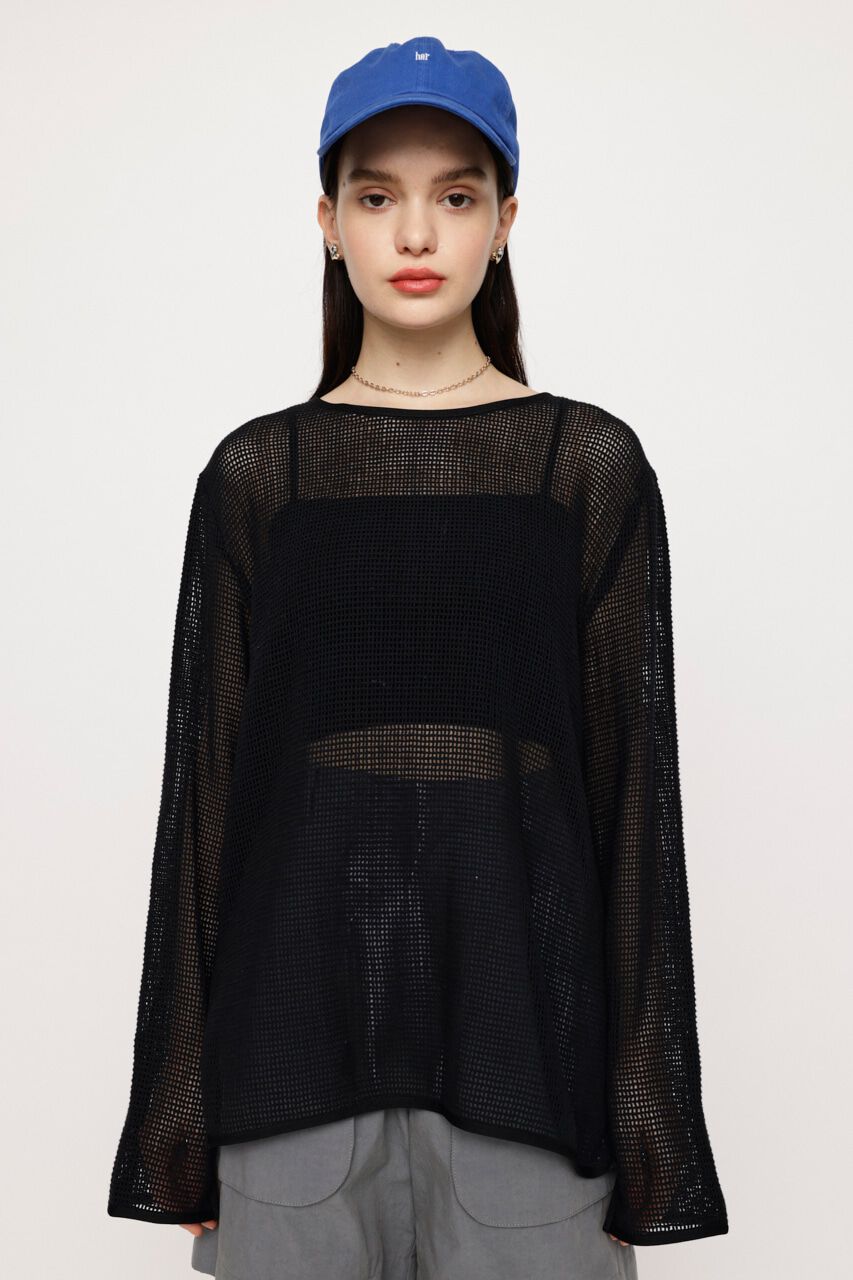 SLY「コットンメッシュロングスリーブトップス 長袖」|シャツ・ブラウス|