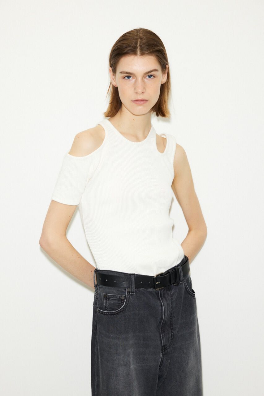 SLY「OPEN ARM RIB トップス」|Tシャツ・カットソー|WHT