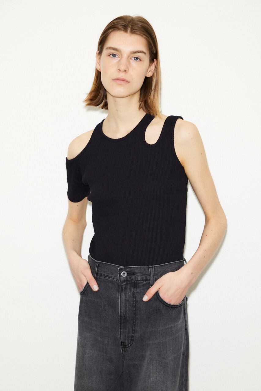 SLY「OPEN ARM RIB トップス」|Tシャツ・カットソー|BLK