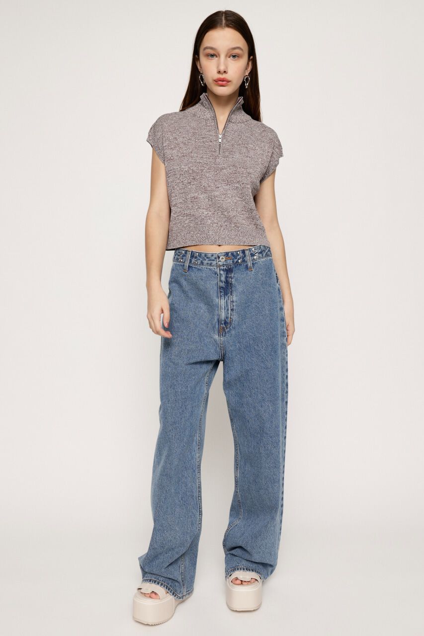 SLY「HALF ZIP KNIT トップス」|タンクトップ|