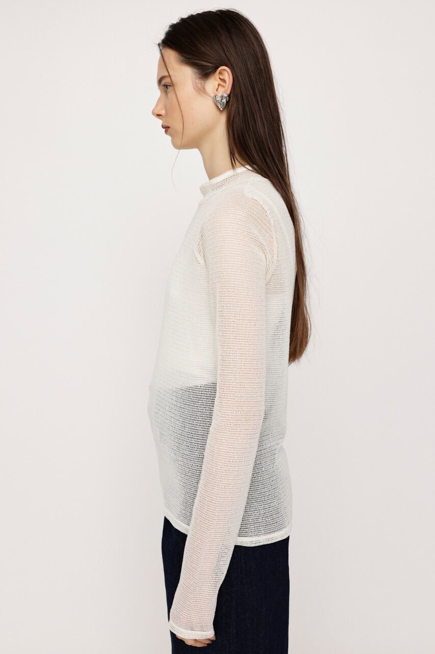 SLY「ASYMMETRY MESH L／S トップス」|Tシャツ・カットソー|