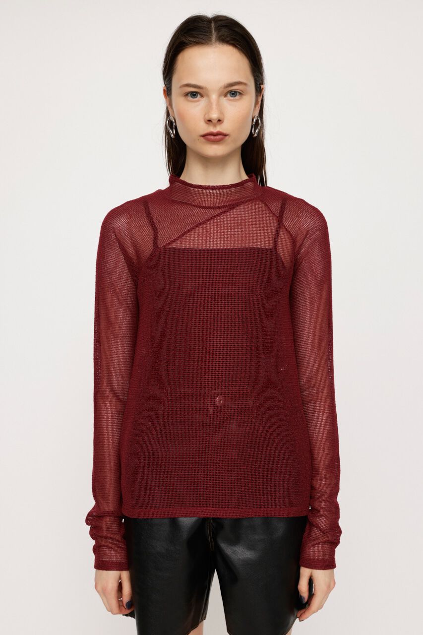 SLY「ASYMMETRY MESH L／S トップス」|Tシャツ・カットソー|